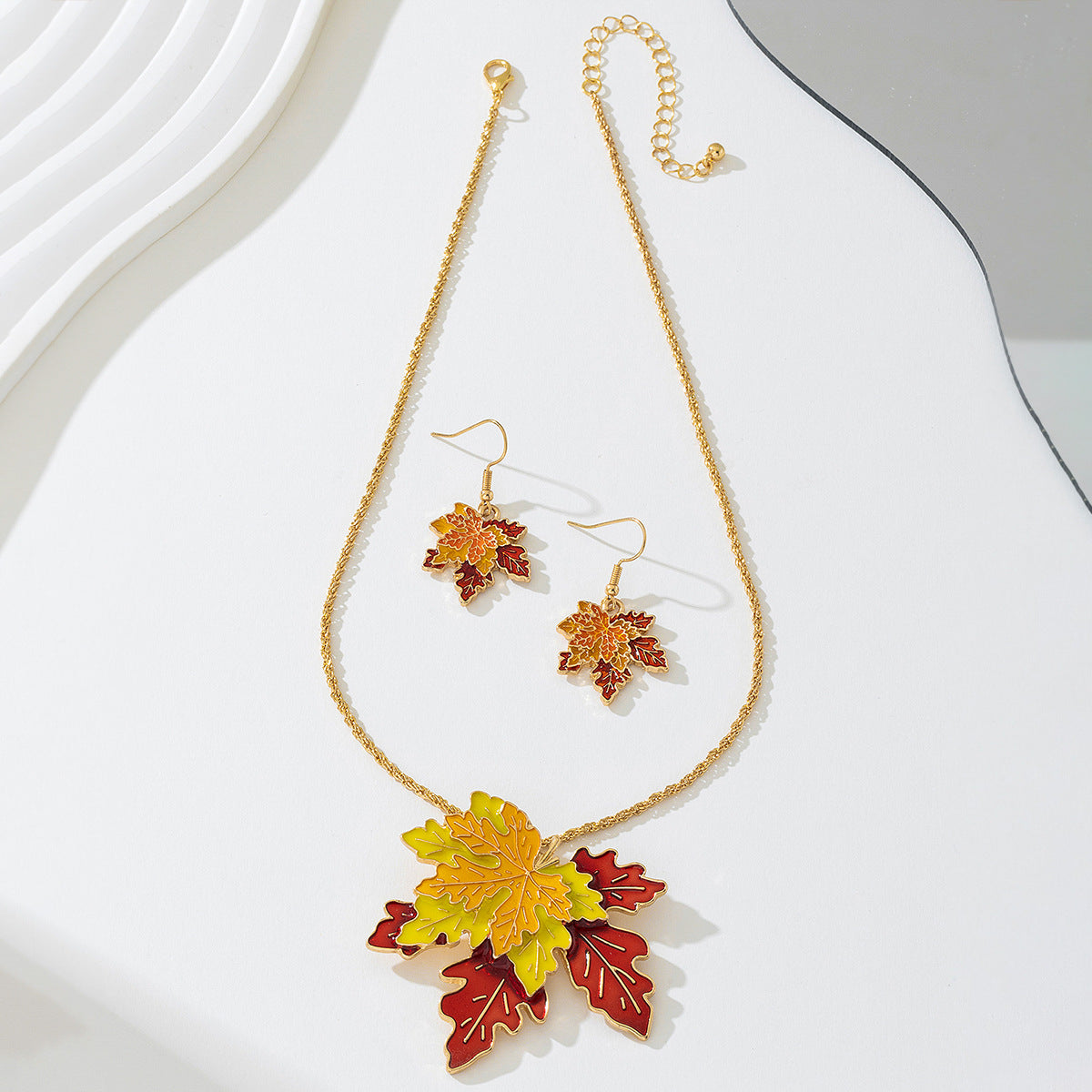 Stylish Metal Maple Leaf Jewelry Set for Women by Planderful