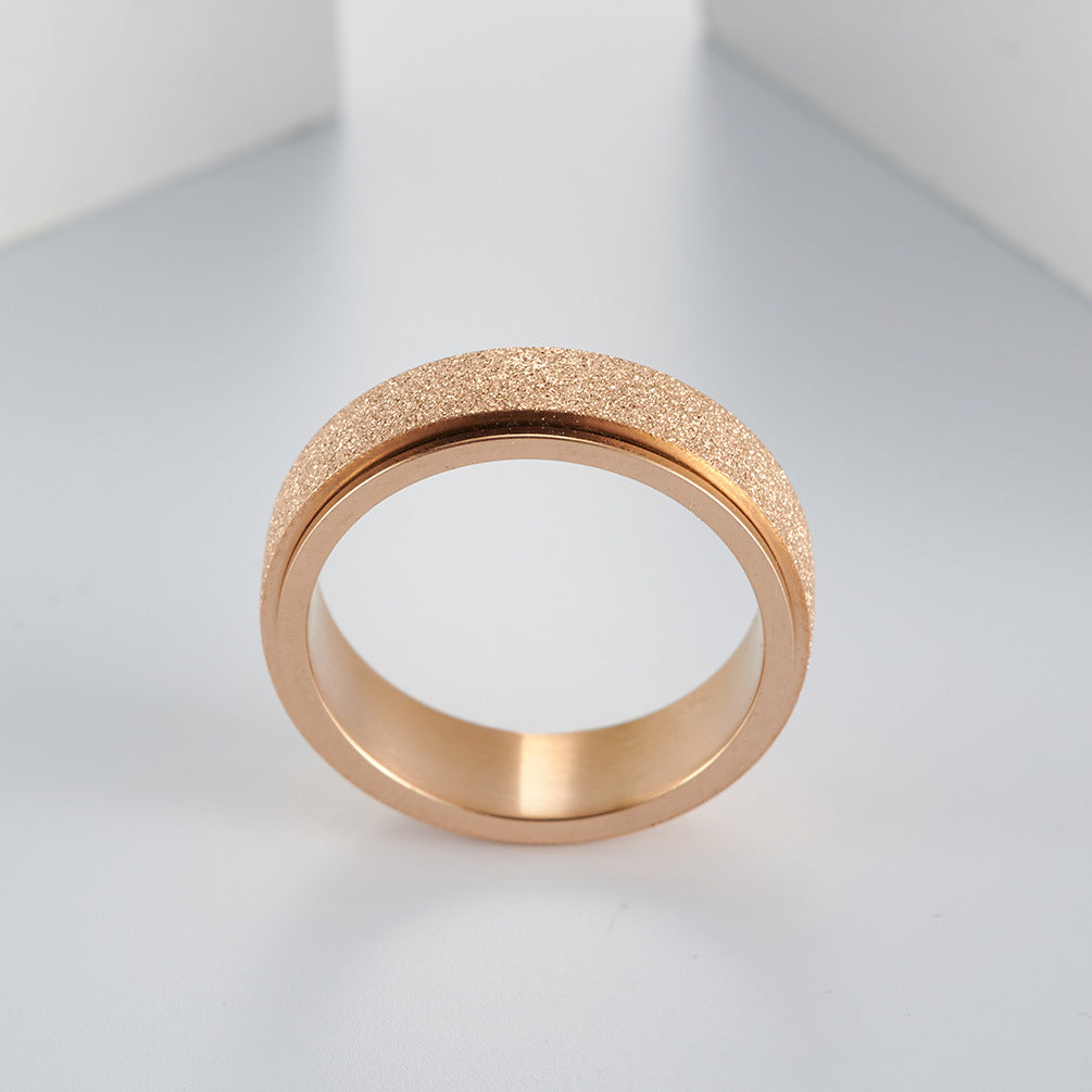 Rotating Ring Stainless Steel Rose Gold Plated Unisex Protection Statement by Planderful Collection
