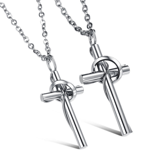 Planderful Cross Pendant Necklace Durable Steel Unisex Jewelry Timeless Minimalist Design Gift For Faithful Daily Wear