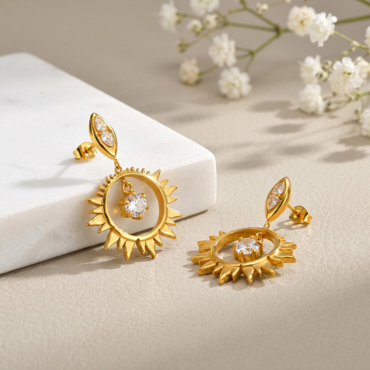 Stainless Steel Zircon Earrings