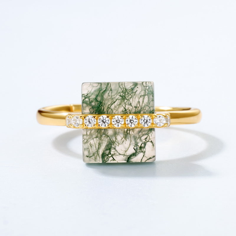 Planderful Everyday Genie Sterling Silver Earrings – Cross-border New Trend Green Moss Stud Jewelry for Women