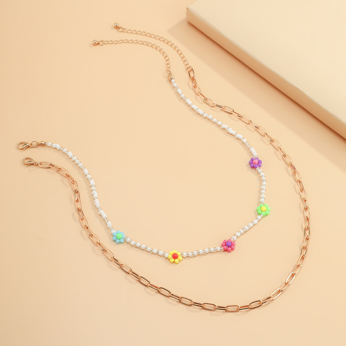 Planderful Vienna Verve Daisy Necklace Set For Women Colorful Holiday Style Mix And Match Statement Jewelry