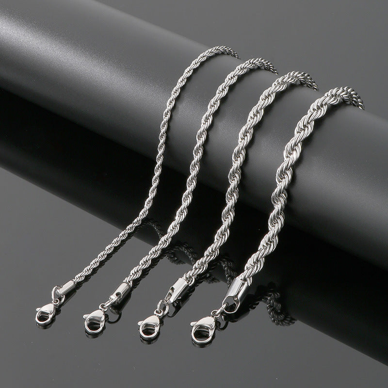 Twist Twist Rope Bracelet – In Europe & The United States – Stainless Steel Twist Chain