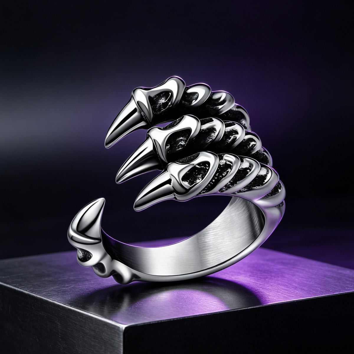 Planderful Everyday Genie Eagle Claw Titanium Steel Ring Unisex Protection Statement