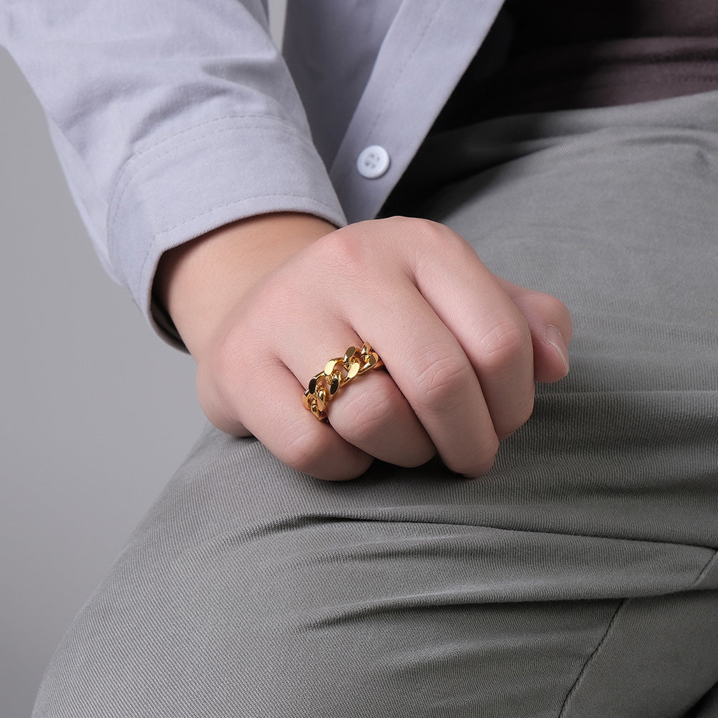 European and American Trendy Titanium Steel Chain Ring