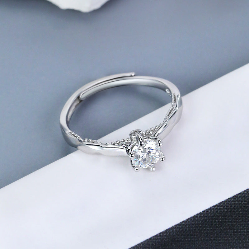 Crown Moissanite 925 Sterling Silver Ring