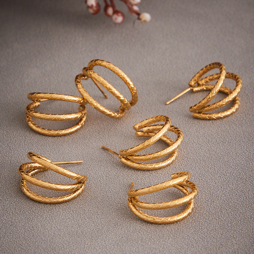 Planderful Everyday C Shaped Gold Plated Earrings