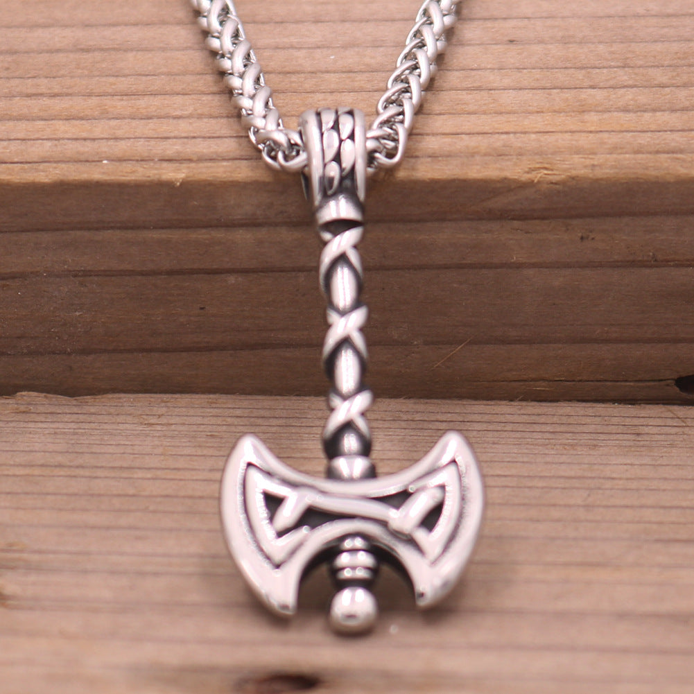 Eternal Viking Rune Necklace with Titanium Chain - Men's Norse Legacy Jewelry