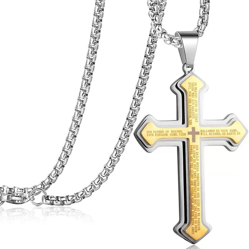 Planderful Everyday Genie Three Layer Titanium Steel Mens Necklace Hip Hop Pendant