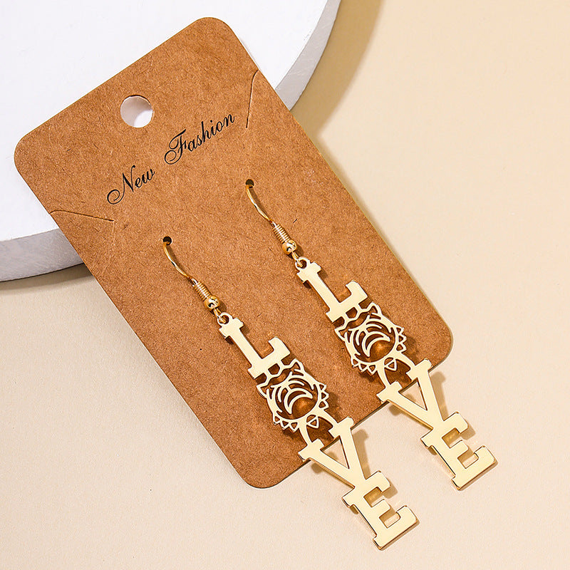Retro LOVE Tiger Head Earrings with a Twist of Street Style