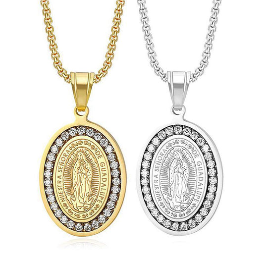 Planderful Hip Hop Jewelry Necklace Gold Plated Titanium Steel Pendant With AAA Zircon For Trendy Fashion Lovers