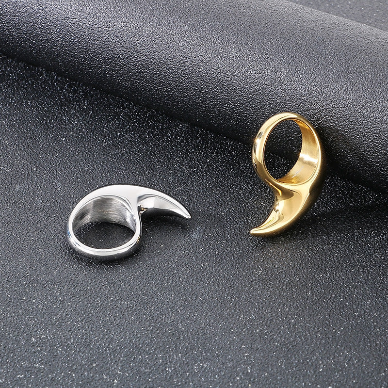 Planderful Crescent Ring For Men Personalized Moon Ring