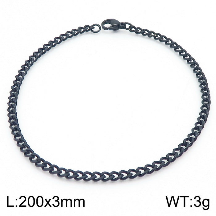 Stylish Stainless Steel Side Chain Bracelet for Men - Trendy Titanium Hip-Hop Accessory