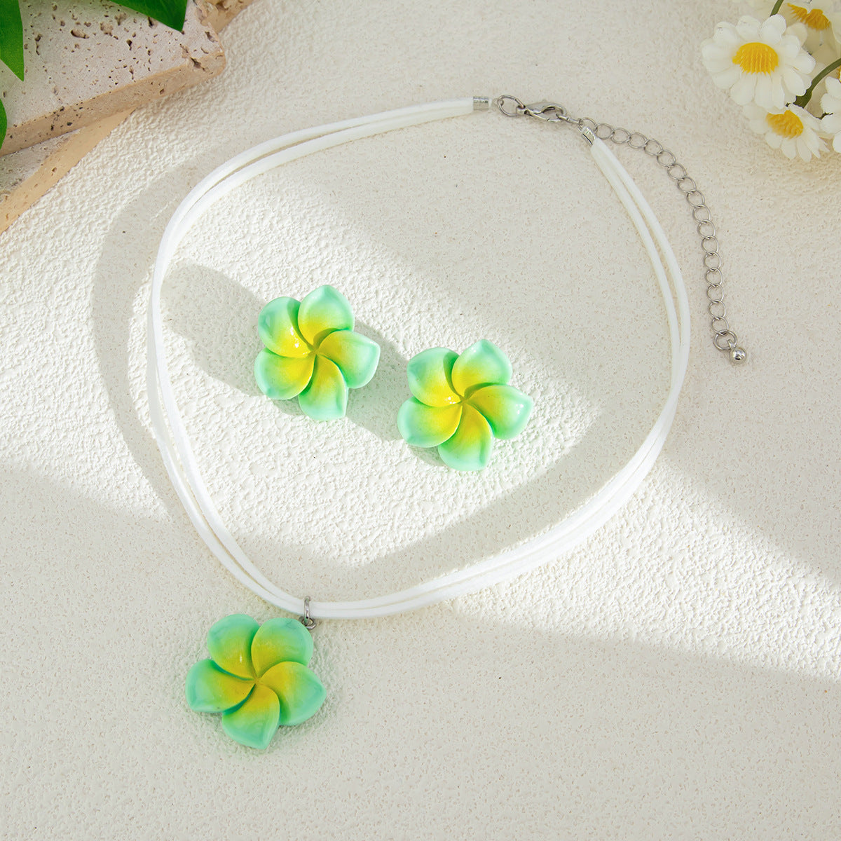 Planderful Vienna Verve Necklace and Earrings Set – Sweet Dopamine Color Floral Design