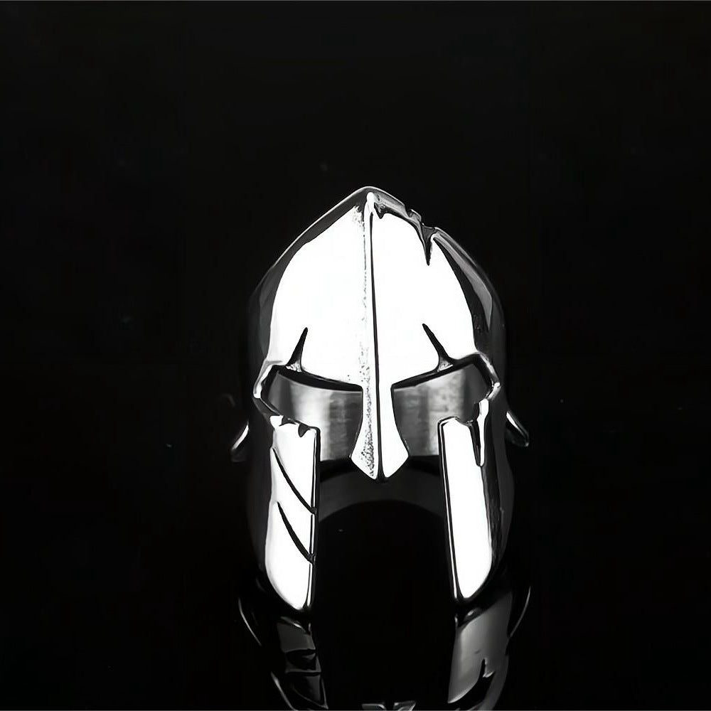 European And American Jewelry Men's Stainless Steel Ring Sparta Mask Retro Design