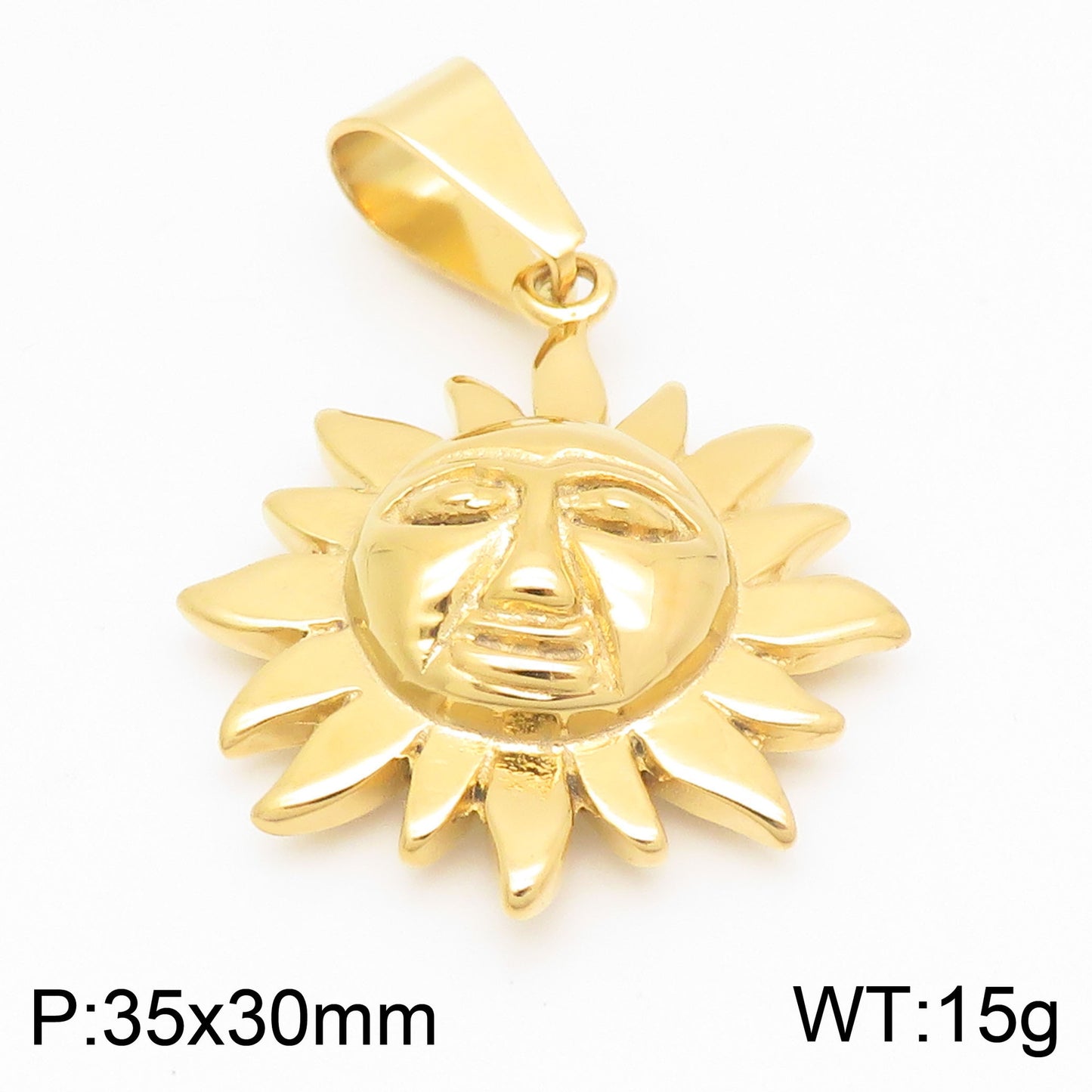 Planderful Sun God Pendant Stainless Steel Men Necklace