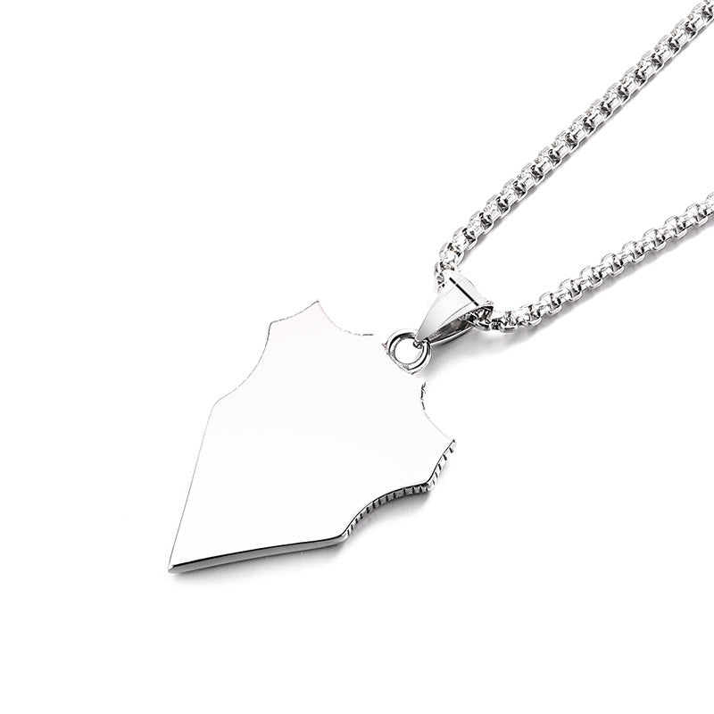 Steel Necklace - Statement Nordic Viking Dragon Shield Design For Hip Hop Fashion And Everyday Wear