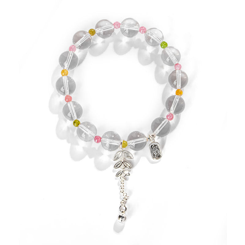 Fortune's Favor Sterling Silver Crystal Beaded Bracelet - Girlfriend's Gift