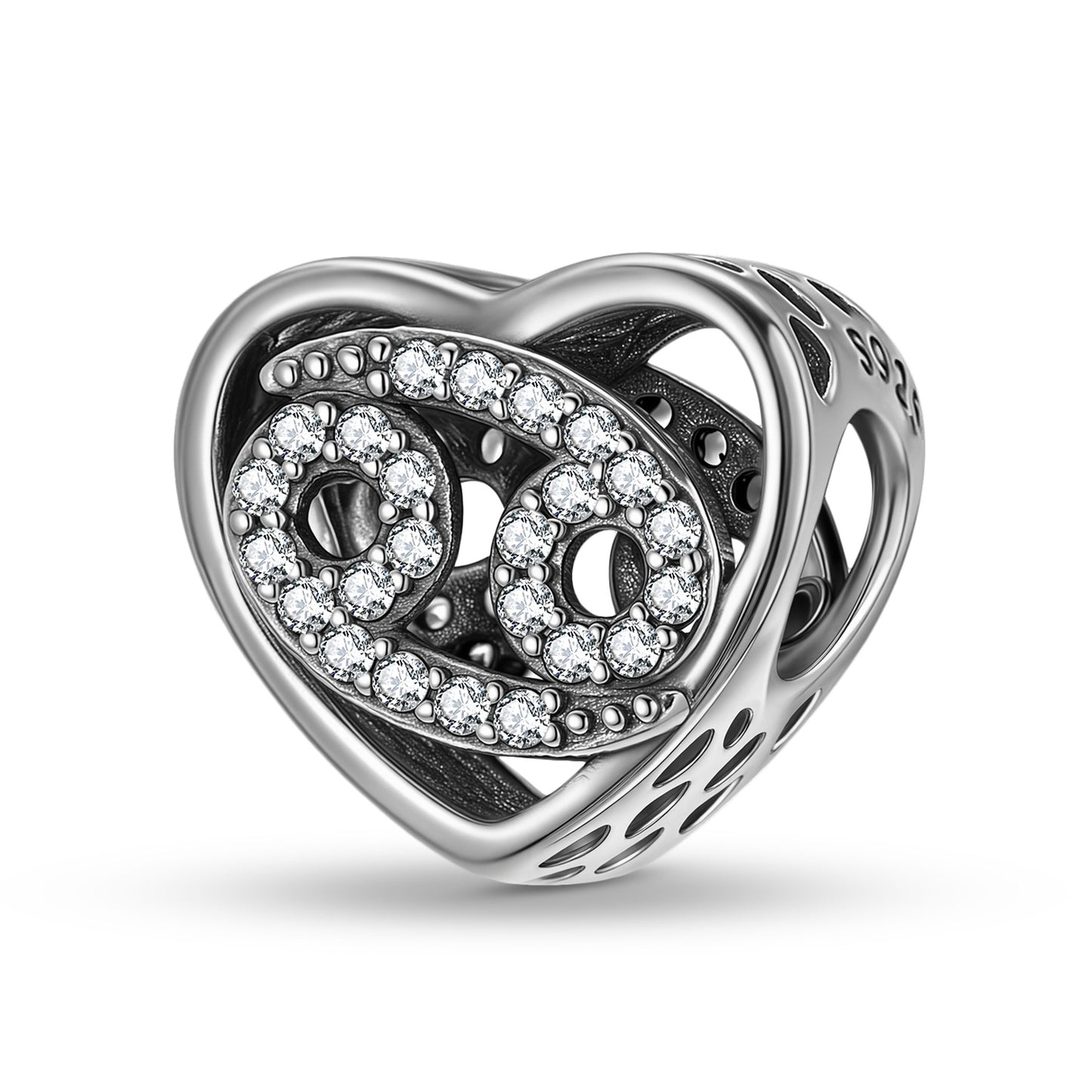 Planderful Jewelry Sterling Silver Beading Pendant With Zircon For Elegant DIY Jewelry