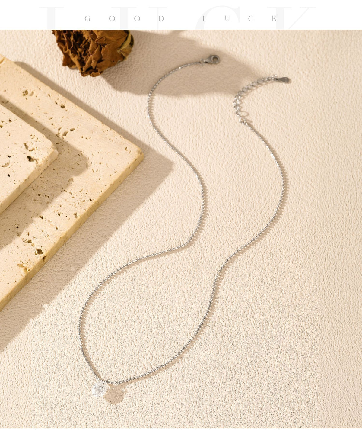 925 Sterling Silver Moissanite Bean Chain Necklace