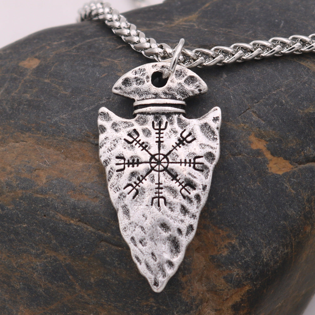 Norse Legacy Viking Compass Rune Necklace for Men