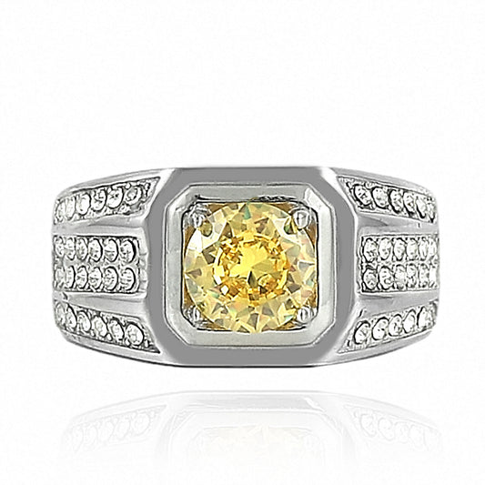 Trendy Multicolor Gemstone Titanium Steel Ring for Men and Women - Personalized Fashion Jewelry