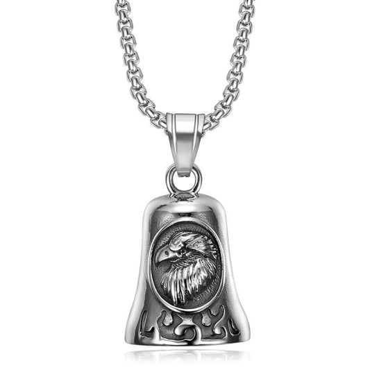 Stainless Steel Necklace - Elegant Retro Eagle Bell Pendant By Planderful For Everyday Wear