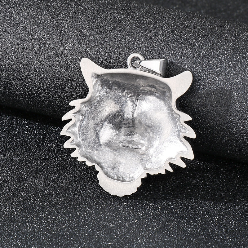 Planderful Hipster Tiger Head Pendant For Men Zircon Inlay