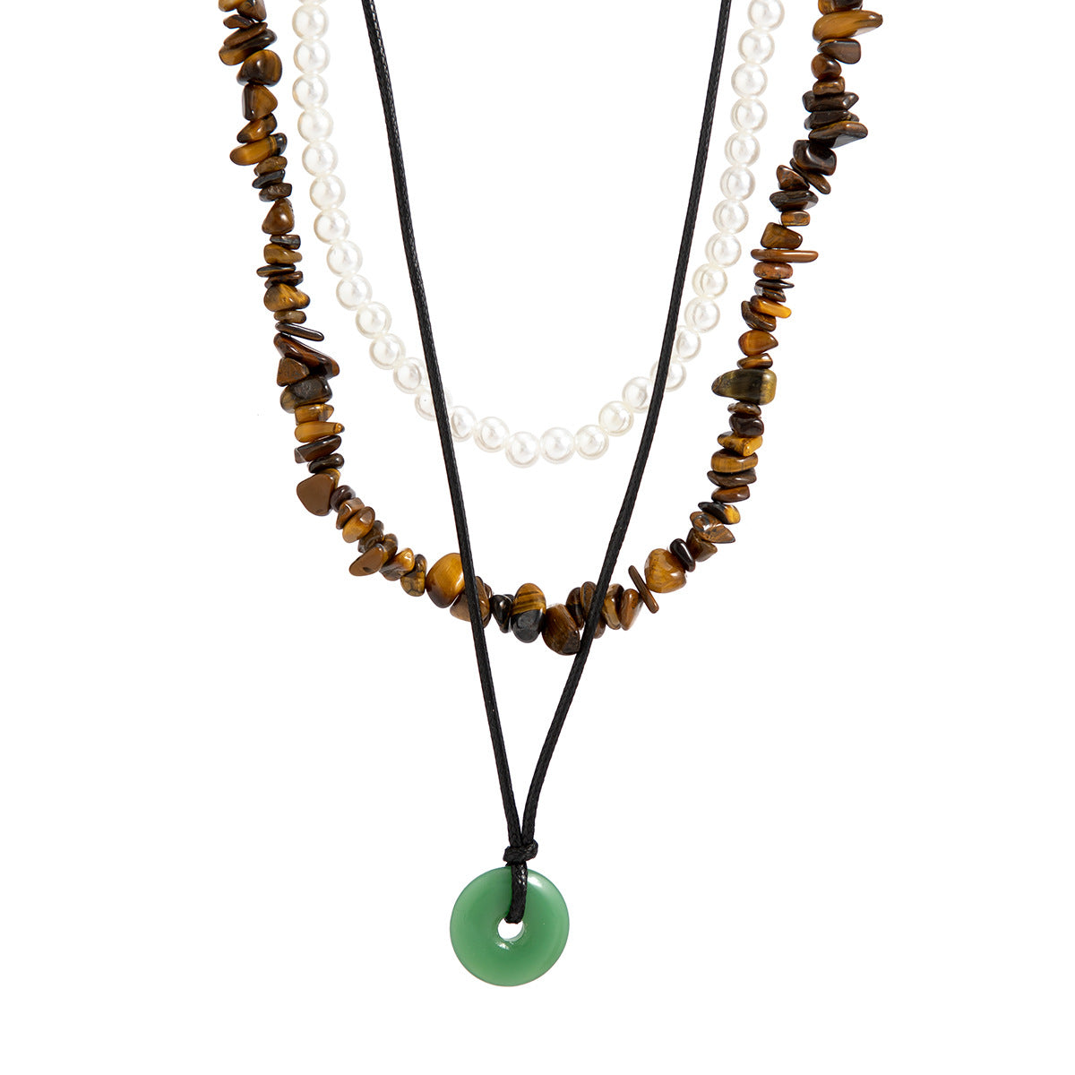 European and American Cross Border Jewelry with Crystal Eyes and Rice Bead Necklace for Women