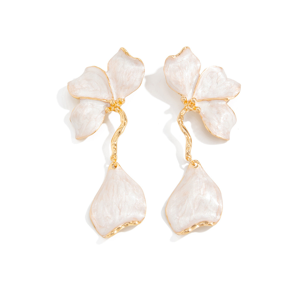 Planderful Vienna Verve Colorful Oil Dripping Flower Fringed Earrings For Women Statement Holiday Jewelry