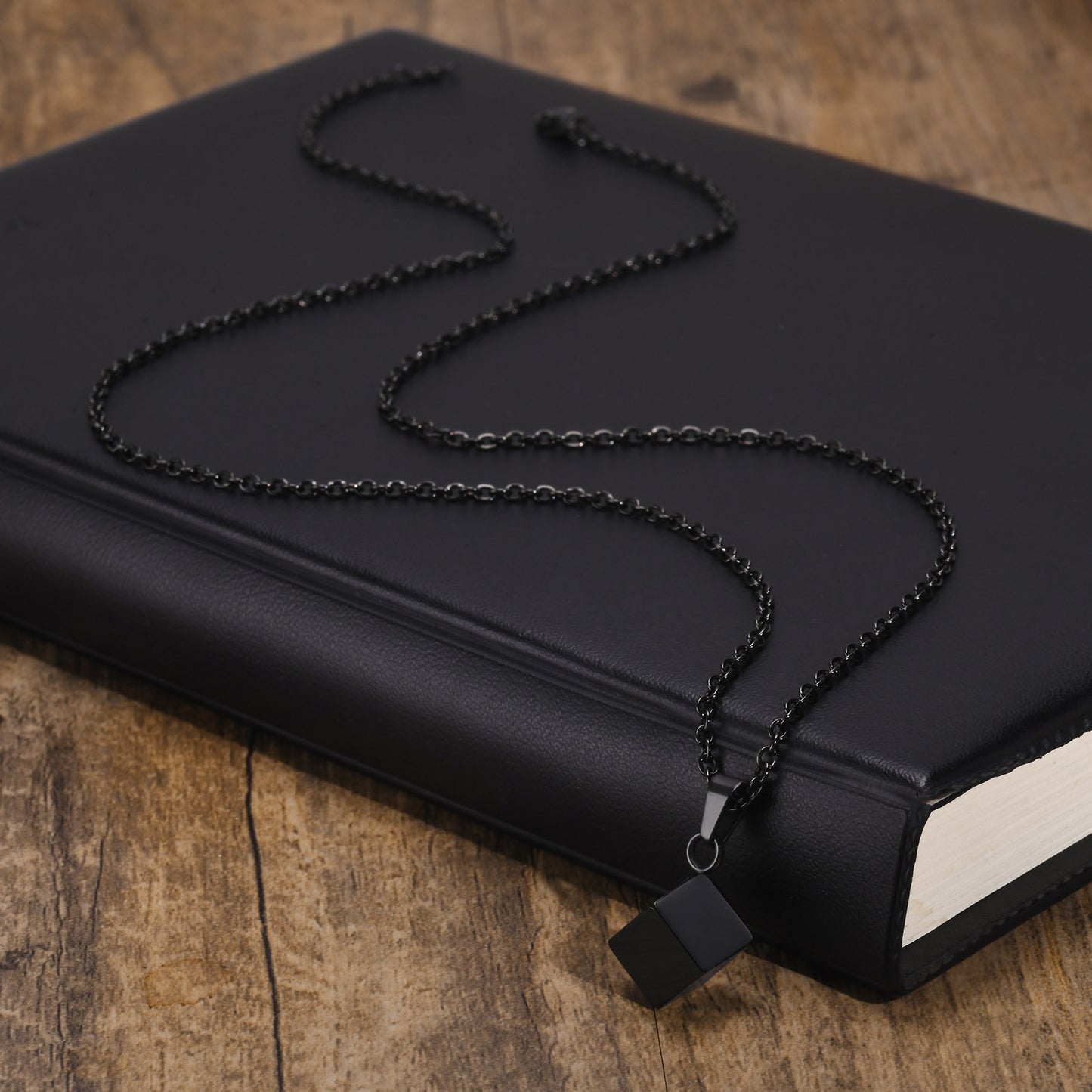 New Stainless Steel Square Openable Urn Pendant Necklace