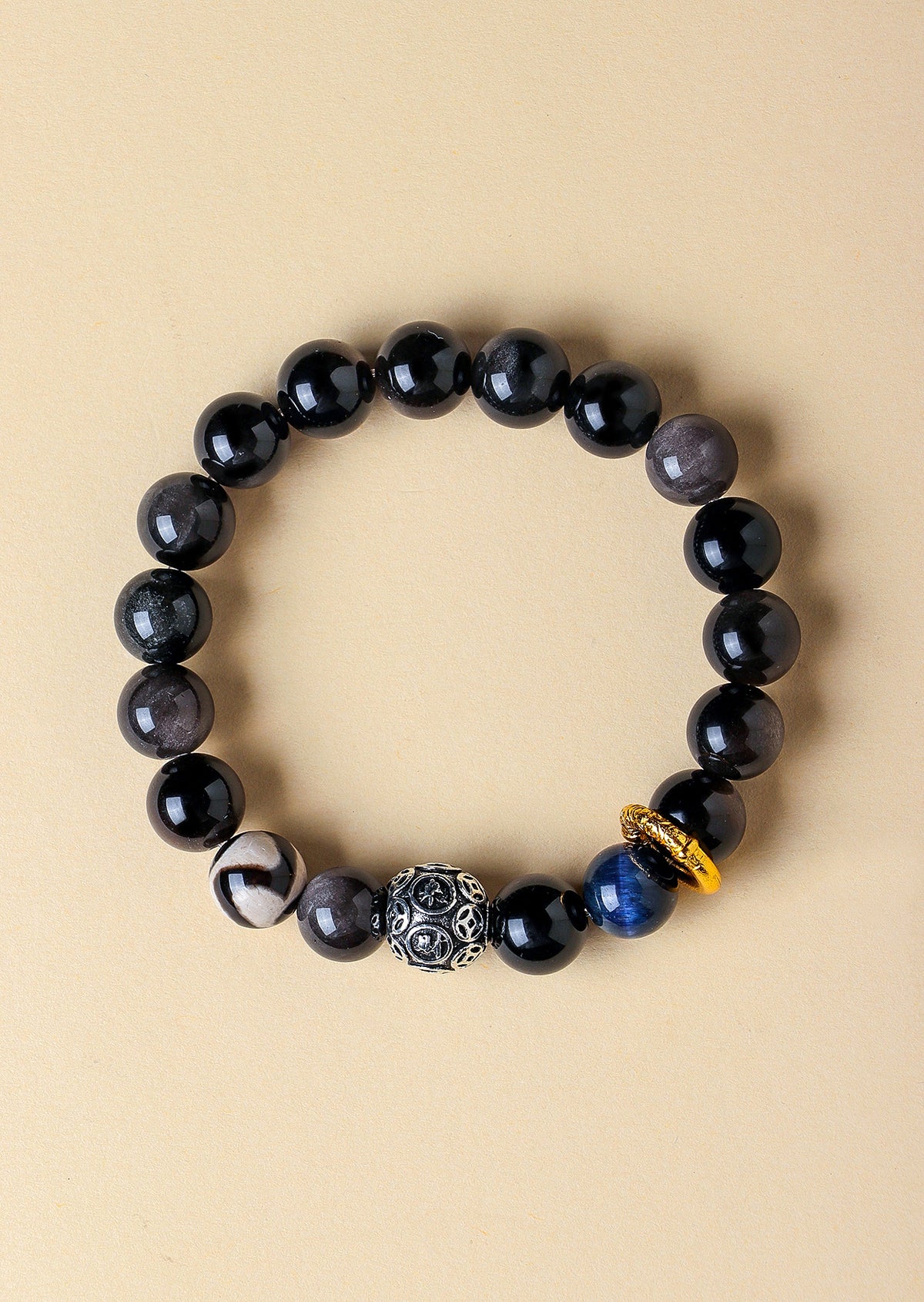 Obsidian Agate Eye Bracelet