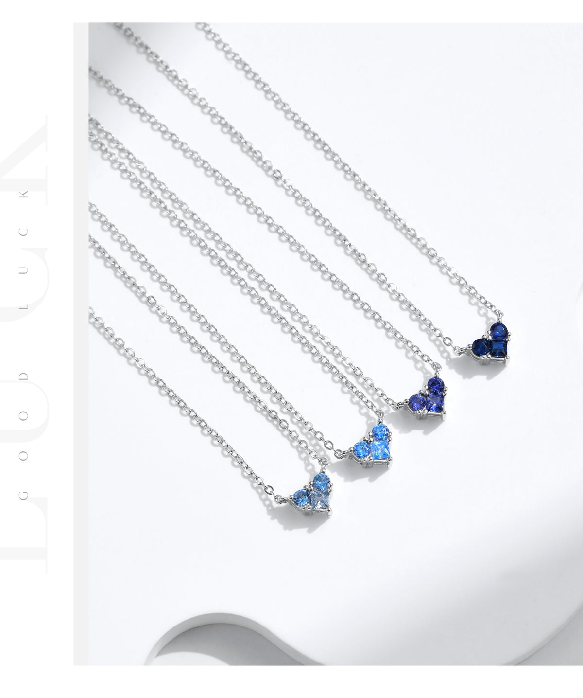 925 Sterling Silver Birthstone Heart Zircon Necklace