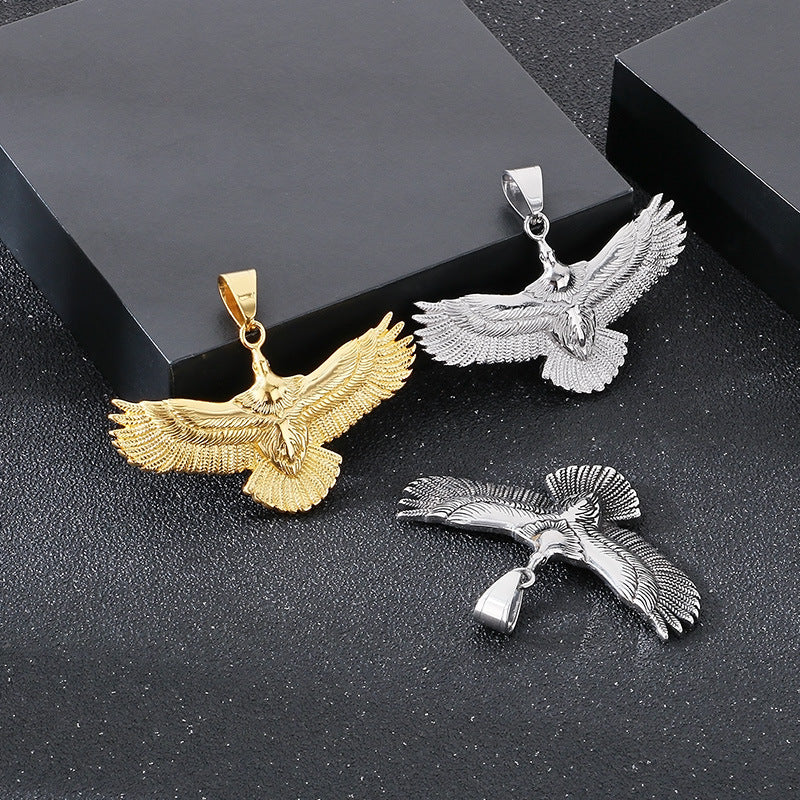 Hiphop Hip Hop Flying Eagle Pendant – Vacuum Electroplating Eagle Necklace
