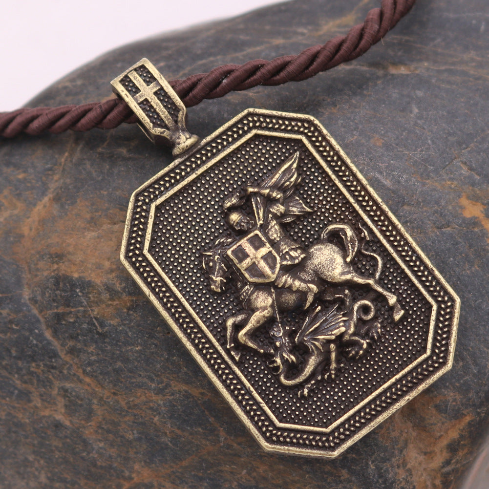Saint George Metal Necklace for Export Markets - Norse Legacy Collection