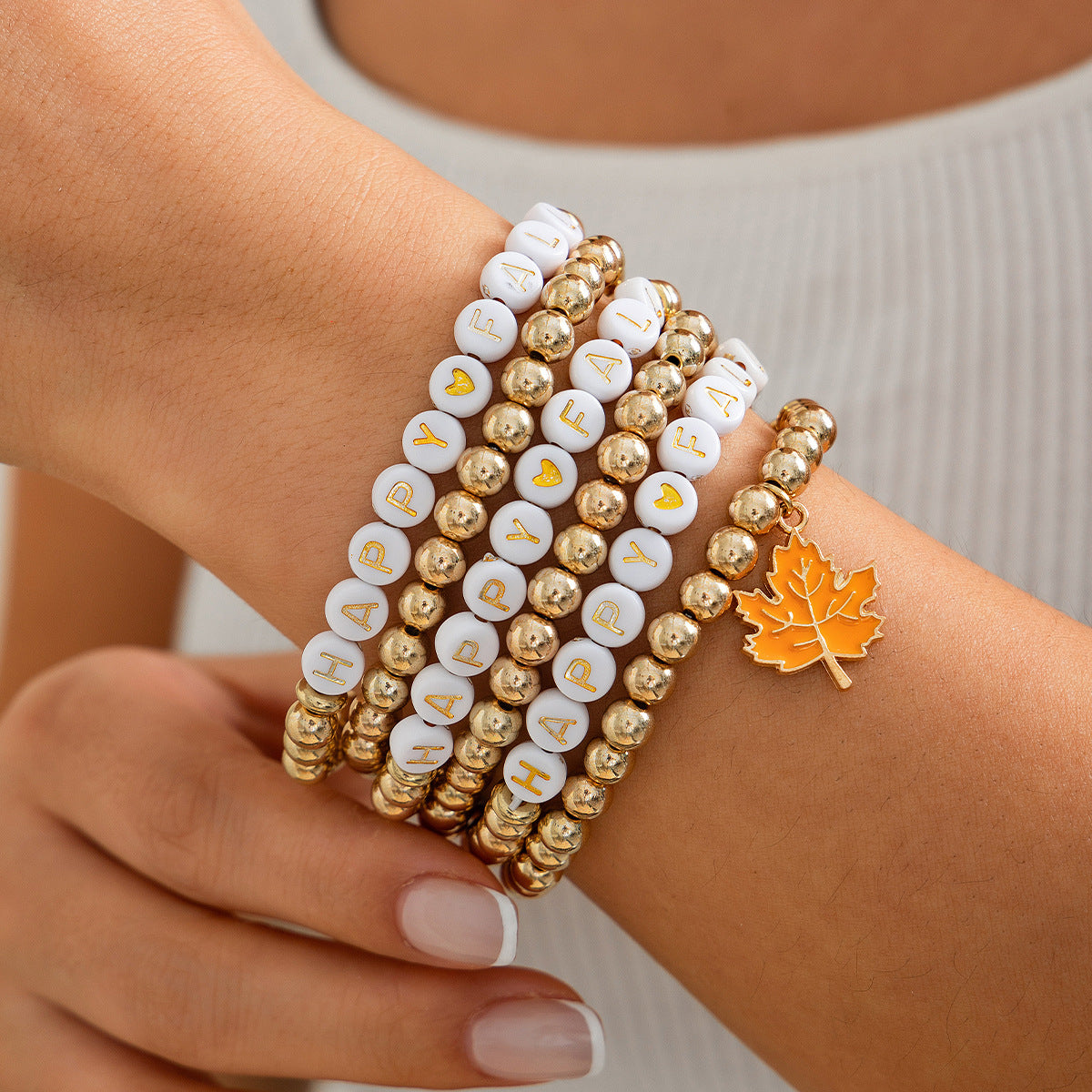 Planderful Thanksgiving Turkey Pendant Bracelet Personalized Letter Pumpkin Gift For Women