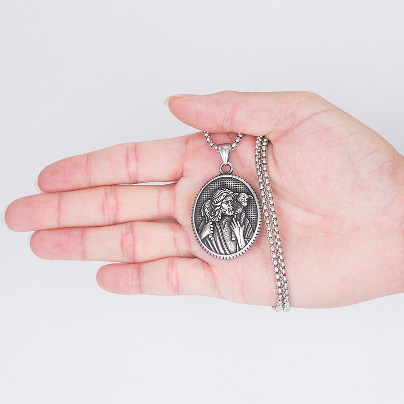 Titanium Steel Necklace - Statement Shepherd Dog Pendant