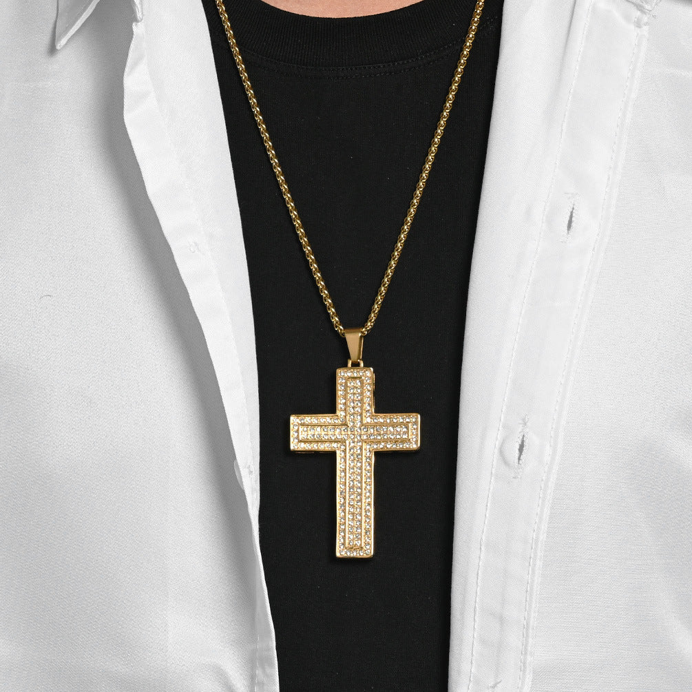 Zircon Cross Gold-Plated Necklace