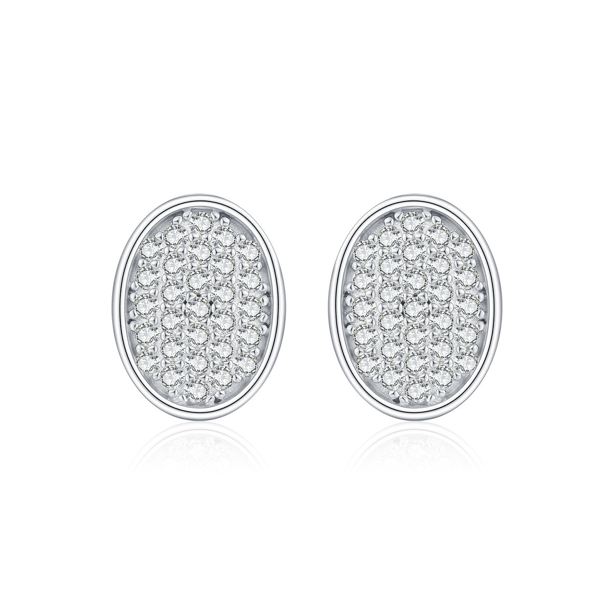 925 Sterling Silver Button Moissanite Earrings