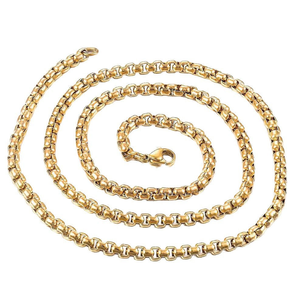 Planderful Jewelry Stainless Steel Pearl Chain Necklace