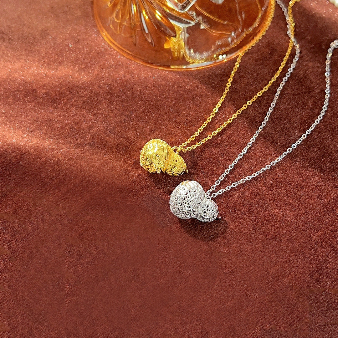 Vintage S925 Sterling Silver Lotus Flower Necklace Trendy