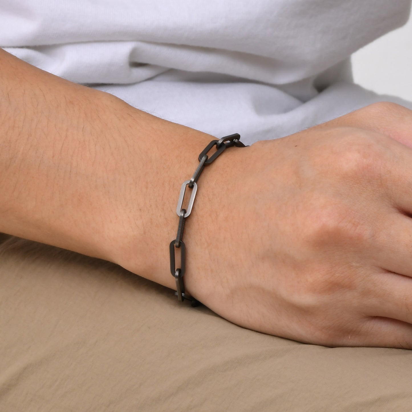 Men's Fashion Bracelet Steel Color Cross Chain Jewelry for Men