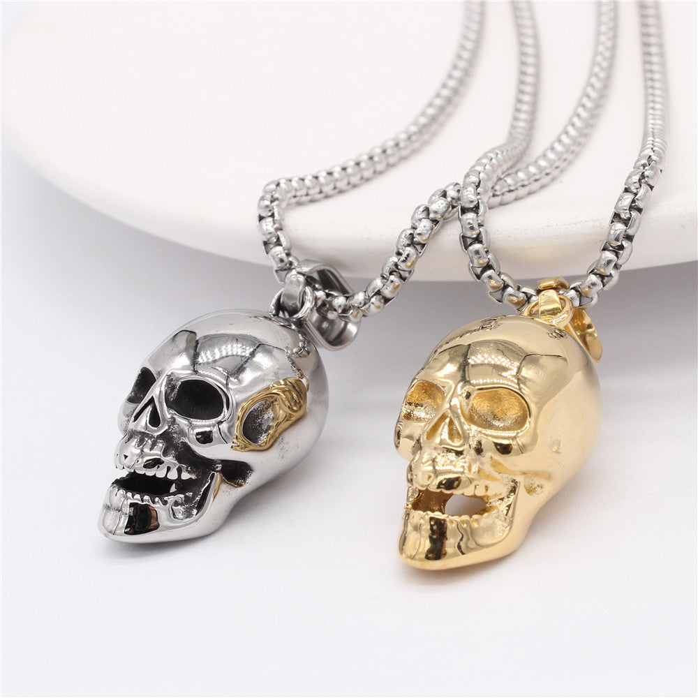 Titanium Steel Skull Pendant Personalized Retro Style For Men And Unisex Jewelry With Protection Statement By Planderful