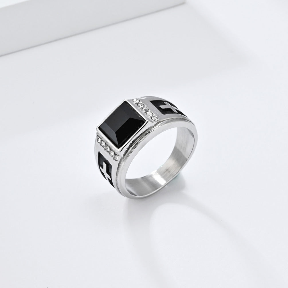 Steel Ring – Vintage Men's Cross Ring