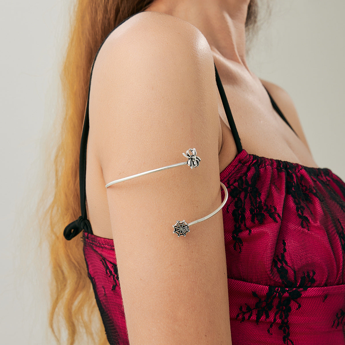 Gothic Spider Web Cross Open Arm Bracelet Bold Statement Planderful Vienna Verve For Halloween Lovers