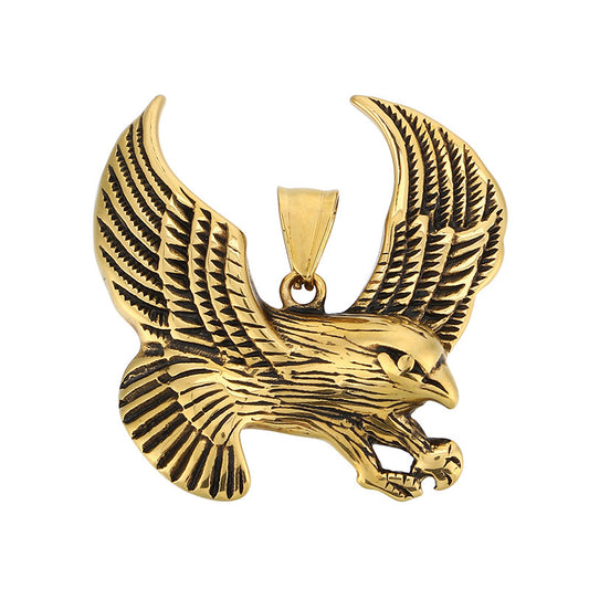 Retro Eagle Wings Pendant - European and American Style Stainless Steel Men's Jewelry