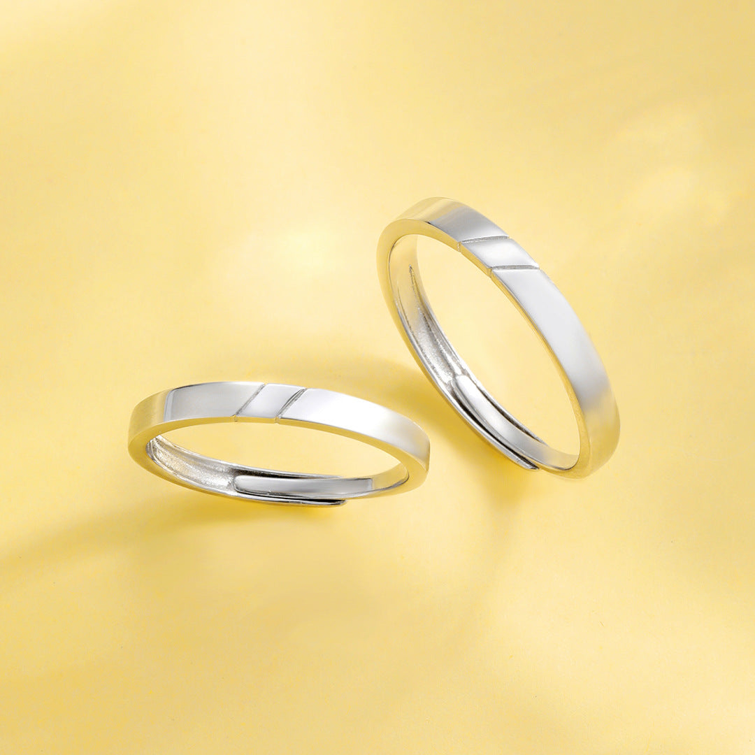 Planderful Everyday Genie – S925 Sterling Silver Guardian Couple Ring Open Niche Design Minimalist Style Valentine’s Day Gift