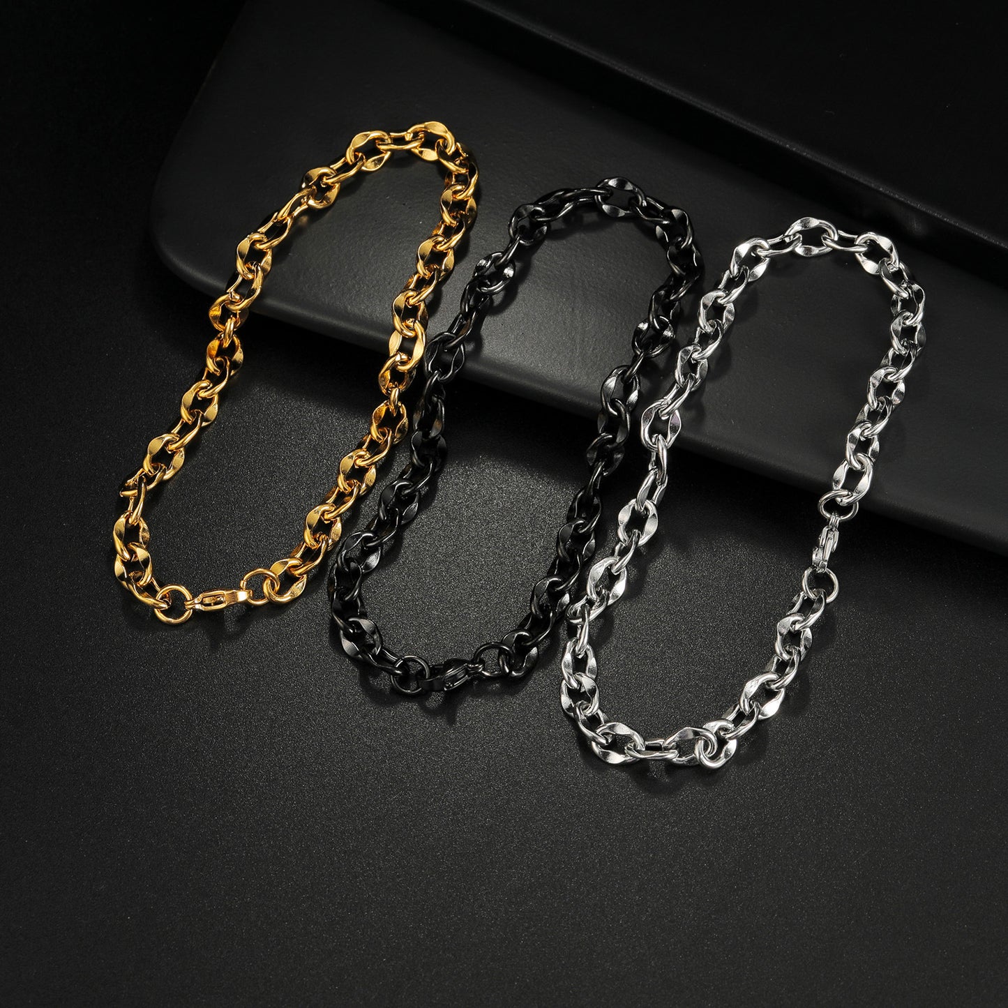Planderful Everyday Genie Cuban Chain Bracelet Titanium Steel Twist Unisex Durable Jewelry