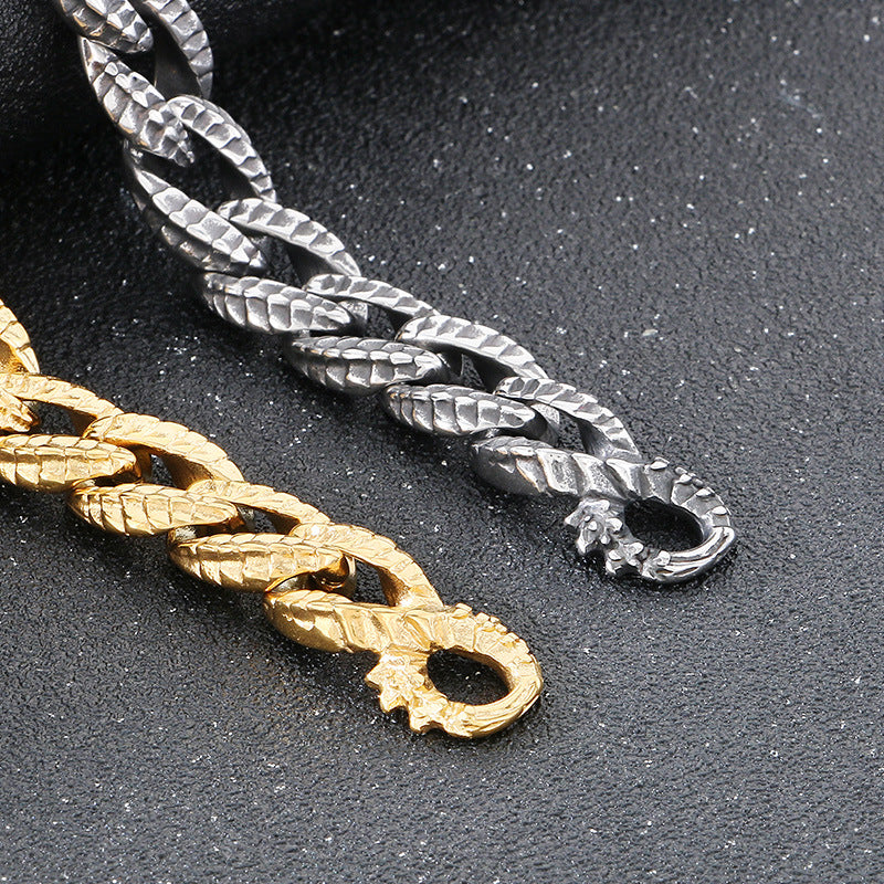Planderful Dragon Tail Buckle Bracelet Durable Titanium Men