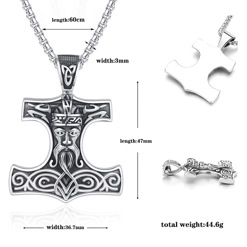 Stainless Steel Necklace - Vintage Viking Anchor Pendant
